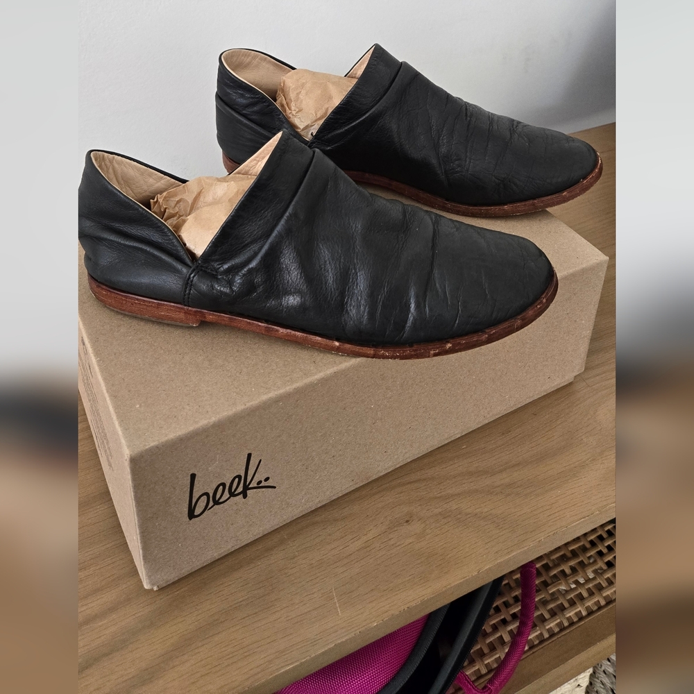 Beek Black Leather Puffin Loafer